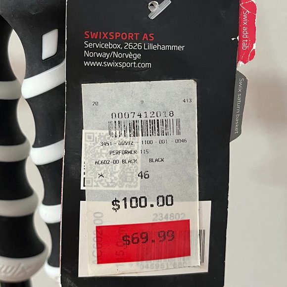 Ski Poles SWIX Sport AS 115 CM Touring Black-New Never Used NWT - Picture 7 of 8